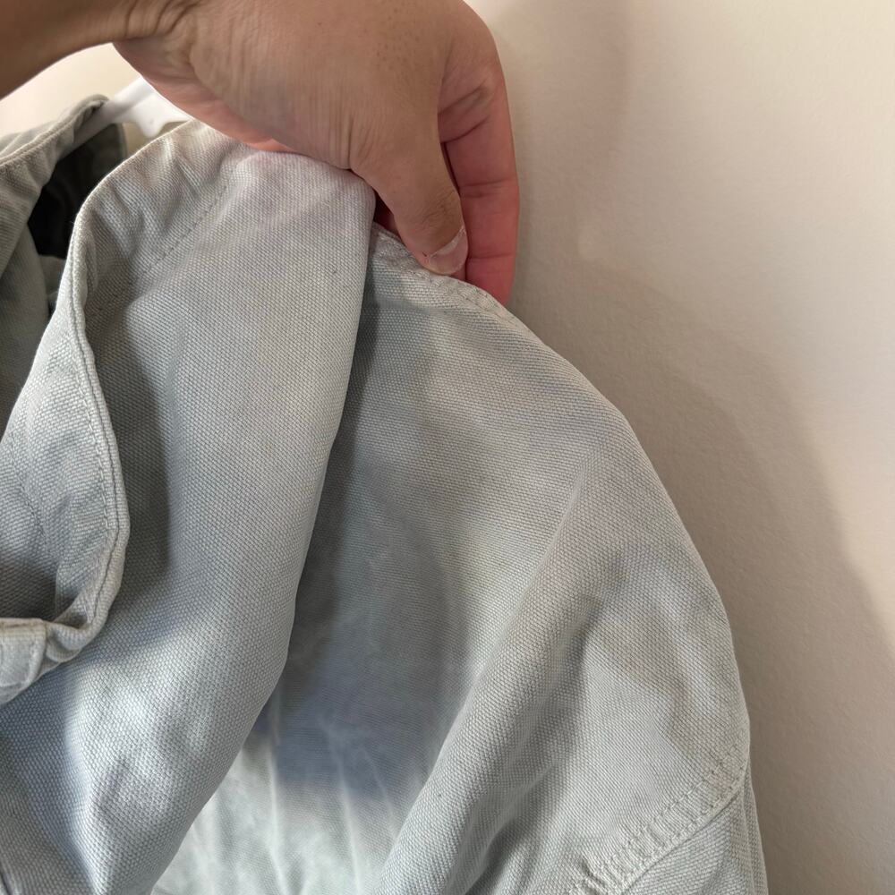 Urban Outfitters BDG Sage Green Heavyweight Canvas Zip-Up Bomber Jacket Winter - Picture 10 of 13